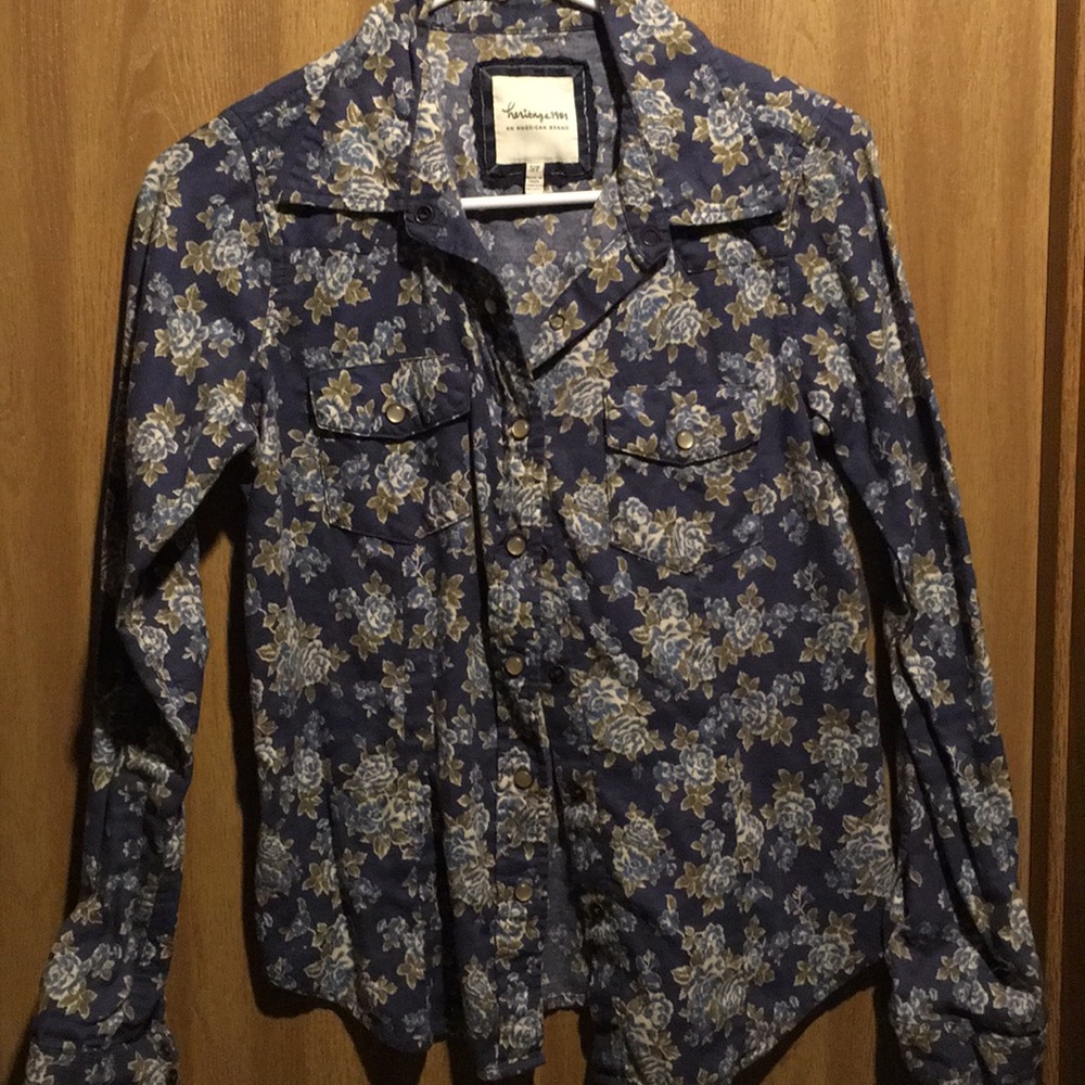 Heritage floral flannel button up